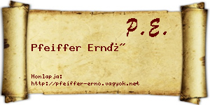 Pfeiffer Ernő névjegykártya